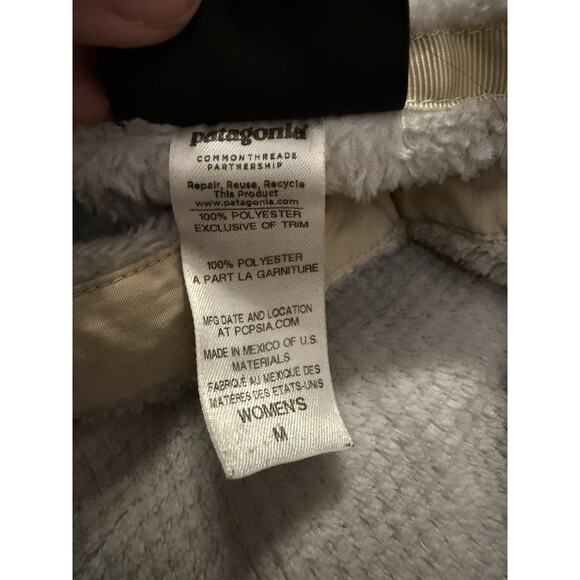 Patagonia Women’s Polartec retool Fleece Pullover Jacket Cream Beige Sz M Snap-T - Picture 10 of 11